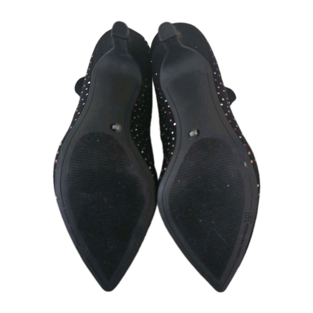 INC International Concepts 7.5 Bray Sock Black Heel Booties W Red Rhinestones - Picture 11 of 14